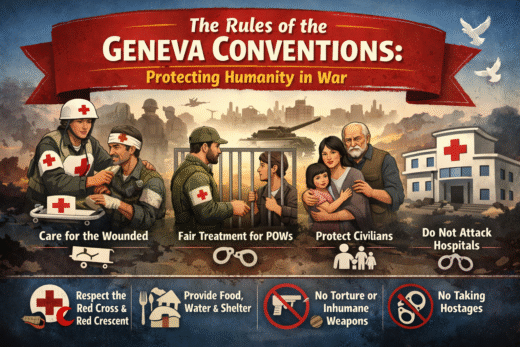 জেনেভা কনভেনশনের নিয়ম—যুদ্ধের সময় মানবতা রক্ষা
