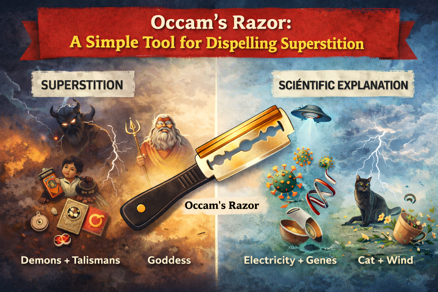 অকামের রেজর (Occam’s Razor): অন্ধবিশ্বাস দূর করার সহজ হাতিয়ার ...