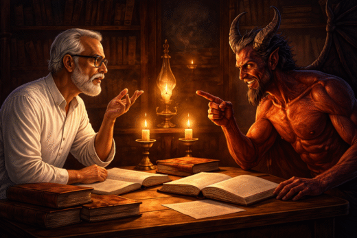 শয়তানের জবানবন্দি: আরজ আলী ও আগন্তুকের যুক্তির মুখোমুখি